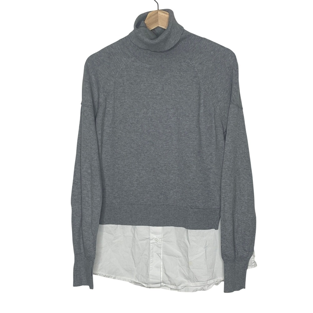 KF Kaufmanfranco Collective Gray Layered Turtleneck Sweater Cotton Wool XL